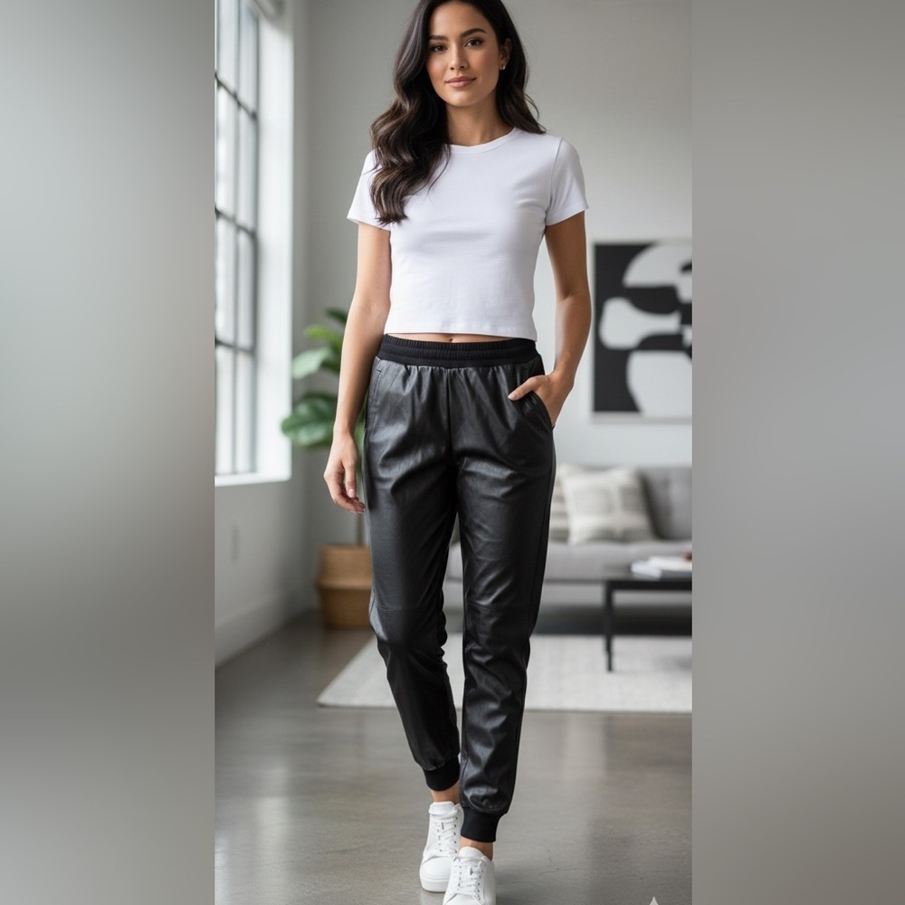 BCBGMAXAZRIA Faux Leather Pants Size M NWOT